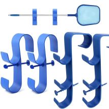 Poolside Pool Leaf Skimmer Net Holder Swimming Pool Pole Hanger Hooks Telescopic Poles Skimmers Leaf Rakes Swimming Accessory