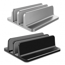 Vertical Laptop Stand Aluminum Alloy Double Dock Multifunctional Cooling Desktop Laptop Stand Holder for Home Office