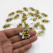 50Pcs New Mixed Cartoon buttons bee Wooden Buttons Scrapbooking for Crafts Supplies Baby Children Clothing Sewing