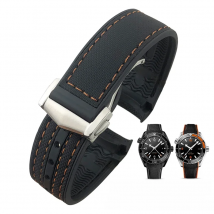 19mm 20mm 21mm 22mm Rubber Leather Watchband Fit for Omega Planet Ocean Seamaster Diver 300 Silicone Nylon Sports Watch Strap