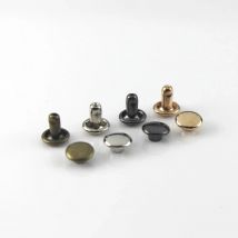 100sets 6x6mm Metal Double Cap Rivets Studs Round Rivet for Leather Craft Bag Belt Clothing Garment Shoes Pet Collar Decor