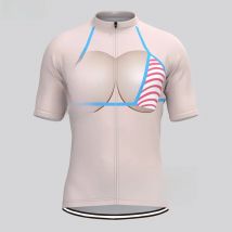 Pink Stripe Bikini Cycling Sweatshirt for Men and Women, Short Sleeve Shirt, MTB Jersey, Bicycle Clothing