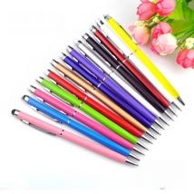 100 pens of  Each Pack Mini Metal 2-in-1 Stylus Universal Ballpoint Pen Text Engraving Custom Logo Office School Advertising Pen