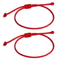 2Pack Tibetan Buddhist Bracelets for Women Men Handmade Braided Rope String Bracelet for Protection Wristbands Prayer Family