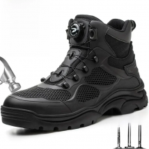 Rotating Button Safety Shoes Men Work Sneakers Indestructible Shoes Puncture-Proof Protective Shoes