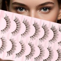 Natural Slender 3D Transparent False Eyelashes 7 Pairs C Curl Fairy Lashes Suitable for Work / Parties