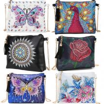 Diamond Art Painting Purses Purse Wallet Women Crossbody Handbag Shoulder Bag DIY Special Shaped Drill Cross Stitch Embroidery