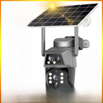 4G Solar Security Camera 8MP 4K Outdoor PTZ Dual Lens WiFi Surveillance Human Detection Auto Tracking Built-in Battery CCTV