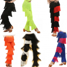 Latin Dance Pants Fringed Latin Dance Practice Pants Grading Suit Fringed Pants Costumes Competition Girls Adult