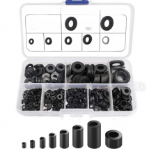 500pcs Nylon Washer Flat Assortment Set with 8-size Safety Plates M2 M2.5 M3 M4 M5 M6 M8 M10 Nylon Sealing Washers