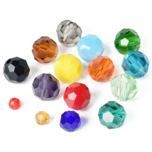 Round 32 Facets Cut Ball Solid Colors 3mm 4mm 6mm 8mm Faceted Crystal Glass Loose Spacer Beads lot for Jewelry Making DIY Crafts