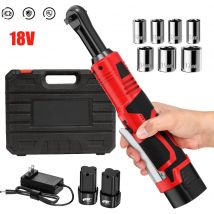 18V Cordless Right Angle Electric Wrench 3000 rpm 3/8 Inch Ratchet Wrench Disassembly Nut Car Maintenance Tool with LED Lights