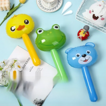 2Pcs Small Cartoon Animals Long Sticks PVC Inflatable Balloons Children's Day Games Toys Birthday Parties Small Gifts