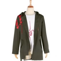 HOLRAN Men Komaeda Nagito Cosplay Costume Long  Jacket Cloak Tshirt Set