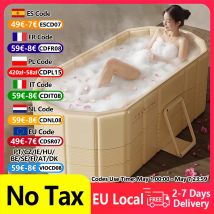 Vasca da bagno pieghevole Vasca da bagno grande da 1,5 m Bagno per adulti portatile Doppio secchio da bagno completo per il corpo Vasca da bagno pieghevole Bagno caldo freddo Famiglia SPA