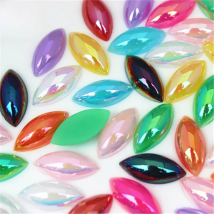 Micui 100pcs 7*15mm Horse Eye Crystal AB Acrylic Flatback Rhinestones Crystal Stones Non Hotfix Scrapbook Strass for Craft MC447