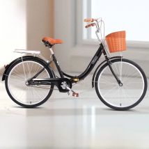 TULX Adult Foldable Bicycle Lightweight Design High Carbon Steel Frame Seat Height Adjustable Double Brakes For Safer Safety