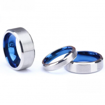 Kolmnsta 100% Pure Titanium Men Women Ring Silver Color Blue Inside Classic 4/6mm Wedding Rings Engraving Provide Drop Shipping