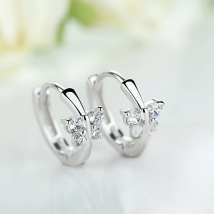 Baby Princess 925 Silver Butterfly Zirconia Small Hoop Earring For Girls Child Wome Beautiful Aros Huggies Earring Jewelry