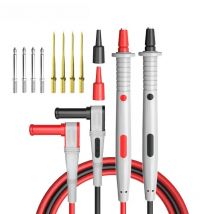 Peakelect P1503 12PCS Multimeter Test Leads Kit 4MM Banana Plug with 1mm/2mm Replaceable Needles Probes 1000V 10A Feeler Wire