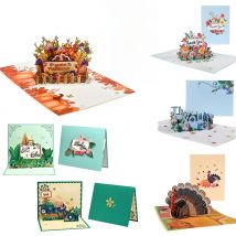 Thanksgiving Day Gift Card 3D Pop Up Give Thanks Thank You Greeting Cards