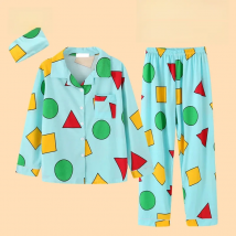 Korean Pijama Schin Chan Cute Home Couple Pajamas Casual Cartoon Print 2-piece Set Autumn Winter Warm Long Sleeve Sinchan Suit