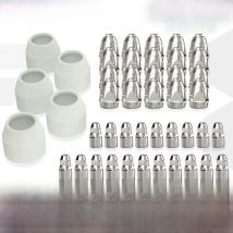 ADIYAWELD 25/45PCS P80 Plasma Cutting Consumables Kits Shield Cups Tips Nozzles Electrodes CNC Plasma Cutter Torch Consumables