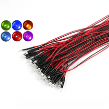 5Pcs  5mm 3mm 5mm Light Emitting Diode LED Wired Lamp Bead Model For Decorative Toy Indicator 5V~12V LED DIY Kit 20CM Length NEW