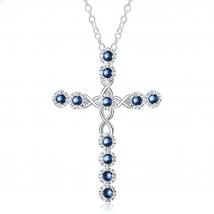 Hot 45cm wedding 925 Sterling silver necklace  for women cyrstal Cross pendant jewelry  fashion cute  party
