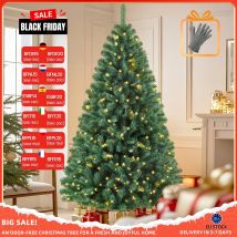 Sztuczna choinka jodłowa z PVC o wysokości 180/210/235 cm, z 986/1060/1489 igłami, 200/300/450 diodami LED, metalowy stojak, dekoracja na przyjęcie.