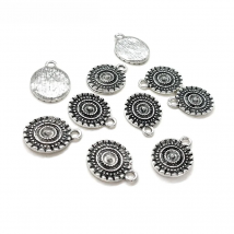 New Fashion 15pcs 18*14MM Retro Zinc Alloy Round Sun Flowers Charms DIY Jewelry Bracelets Earrings Accessories