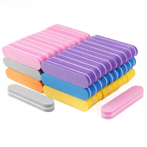 50Pcs Mix Color Mini Nail File Buffers Sponge 100/180 Grit Double Sided Sanding Block Gel Polishing Foam Manicure Nail Art Files