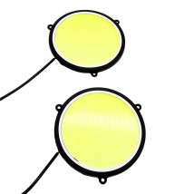 2Pcs 12V DC 90mm Car Running Lamps DRL Daytime Running Lights  Round Shape White LED Car DRL Waterproof Light