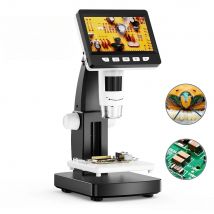 4.3inch LCD Digital Microscope With Lifting Platform HD 1000X Video Microscope for Adult with 8LEDs Soldering PCB Microscope