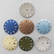 32.5mm Watch Dial Vertical Line Texture Surface Single Calendar Date No Luminous Watch Faces Watch Accessories for NH35 Movement