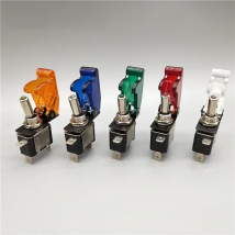 Auto Car Boat Truck Illuminated Led Toggle Switch With Safety Aircraft Flip Up Cover Guard Red Blue Green Yellow White 12V20A