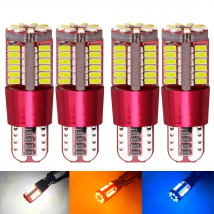 4PCS T10 168 192 W5W 57 SMD 3014 LED Canbus No Error Car Marker Light Parking Lamp Motor Wedge Bulb White Red Blue Green Yellow