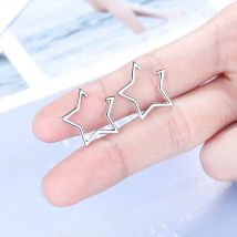 Star Fake Hoops Non Without Piercing Clip Earrings Ear Cuff Girl Helix Cartilage Black Silver Color Women Men Earrings Clip On