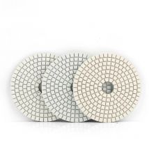 Hot sale DC-BWS3PP02 100mm dry and wet polishing 4 inch 3 step diamond polishing pads for marble and granite