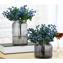 10PCS Artificial Flowers Blue Berry Stems 9.8inch Blueberry Floral Arrangement Bouquet Filler for Home Wedding Party Decoration