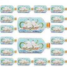 Prajna 10 PCS Waves Embroidered Patches For Clothing Thermoadhesive Patches Drifting Bottle Patch Iron On Patches On Clothes