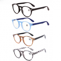 4 Pack Round Reading Glasses for Men Women, High Quality Presbyopic Eyeglasses Unisex Reader Eyewear 0.0 1.0 1.5 2.0 2.5 3.0 3.5