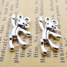 12 Pieces 13*20mm Newest Style Mixed Alloy Antique Silver Color Little Bear Charms Pendant Accessory For DIY Jewelry Making
