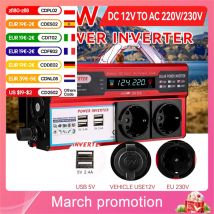 Inversor de corriente de 4000W 3000W CC de 12V a CA 220V transformación con 4 USB de carga de