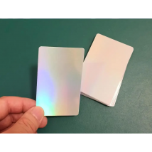 Glossy Finish Single Side Holographic Silver Rainbow Color Blank Paper Business Cards Small Size Cardstock