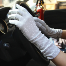 2025 New Fashion Gloves Women Mid-long Summer Cotton Black Print Cycling Thin Touch Screen Bike Car Driving Gloves for Women