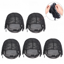 Hot Selling 5 Pcs New Fishnet Mesh Wig Cap Stretchable Lace Wig Caps For Making Wigs With Adjustable Straps Bonnet Perruque