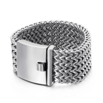 18/30mm Heavy Punk Men 316L Stainless Steel Biker Bike Link Chain Bracelets Rock Polished Mesh Bracelet Bangle Wrist Jewelry