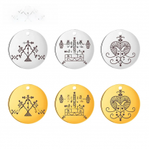 Dawapara Voodoo Veve of Baron Samedi Veve Erzulie Pendants for Necklaces DIY Accessories Stainless Steel Jewelry