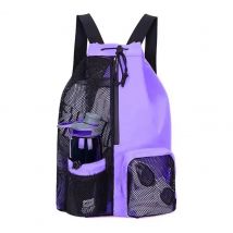 Outdoor Swimming Bag Drawstring Mesh Backpack with Wet Pocket Quick-drying Sports Beach Gym Workout Gear Storage Bag